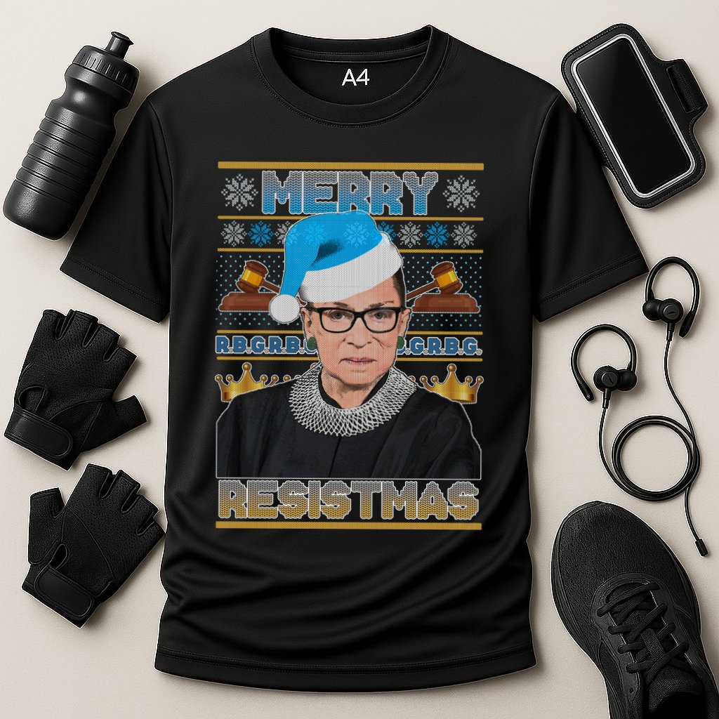 Ruth Bader Ginsburg RBG Merry Resistmas Ugly Christmas Sweater Performance Shirt