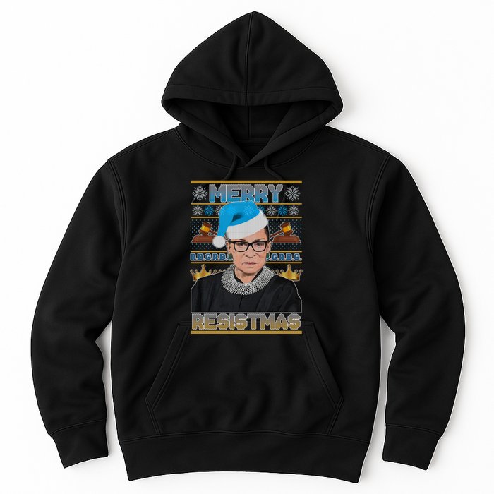 Ruth Bader Ginsburg RBG Merry Resistmas Ugly Christmas Sweater Hoodie