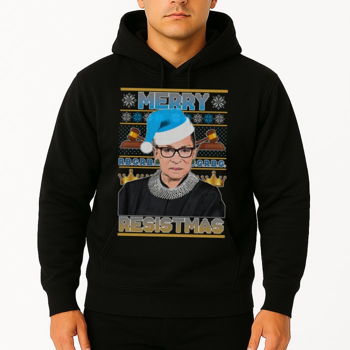 Ruth Bader Ginsburg RBG Merry Resistmas Ugly Christmas Sweater Hoodie