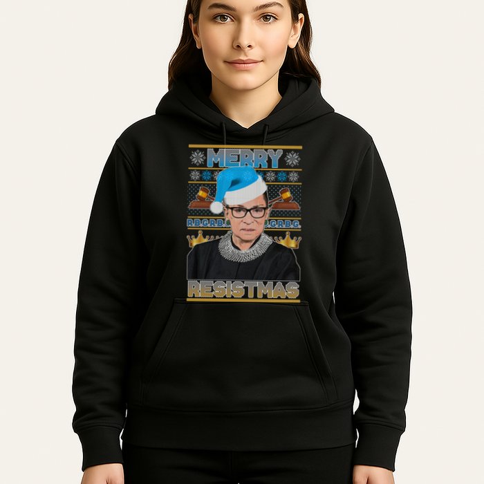 Ruth Bader Ginsburg RBG Merry Resistmas Ugly Christmas Sweater Hoodie