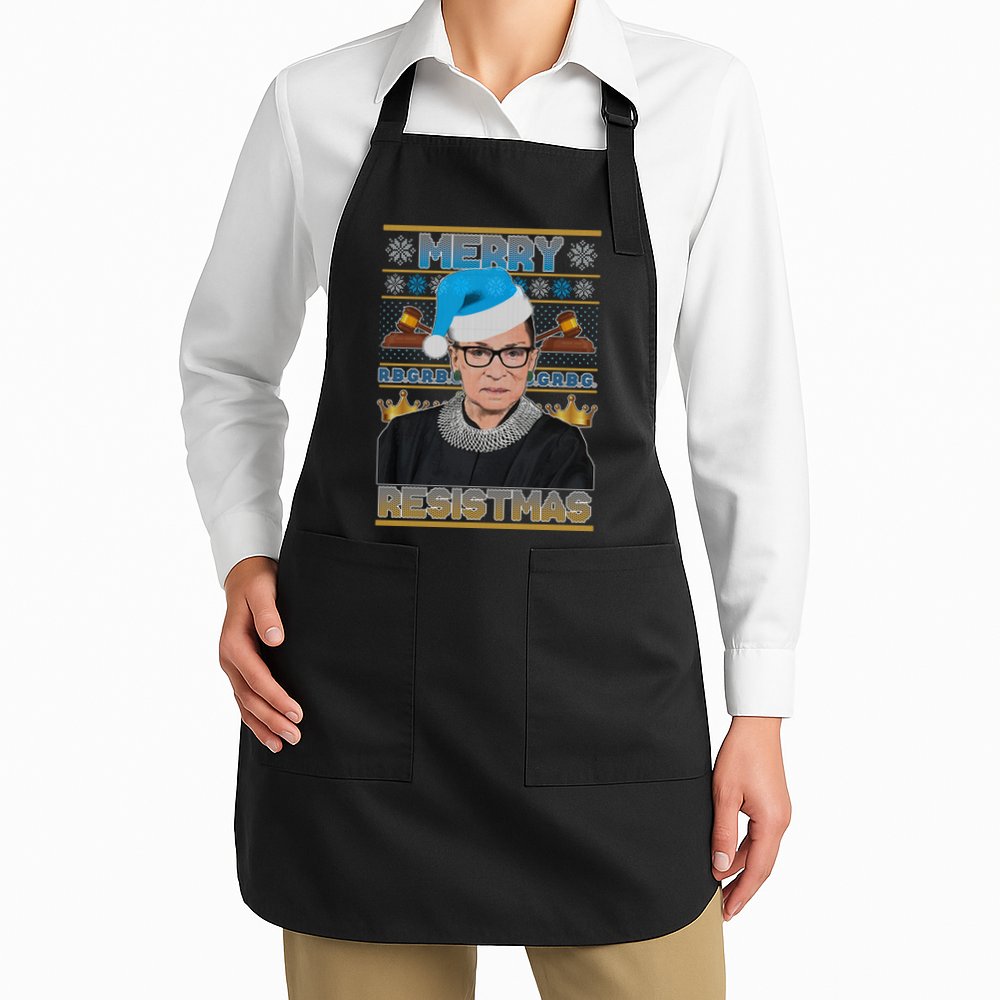 Ruth Bader Ginsburg RBG Merry Resistmas Ugly Christmas Sweater Apron
