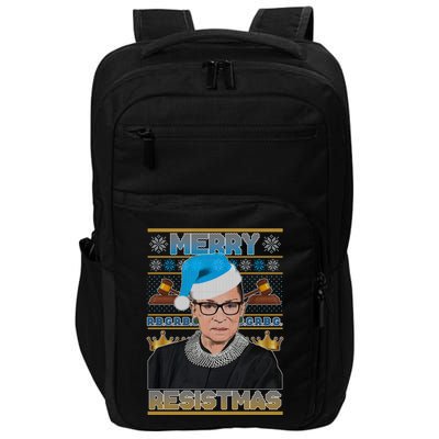 Ruth Bader Ginsburg RBG Merry Resistmas Ugly Christmas Sweater Impact Tech Backpack