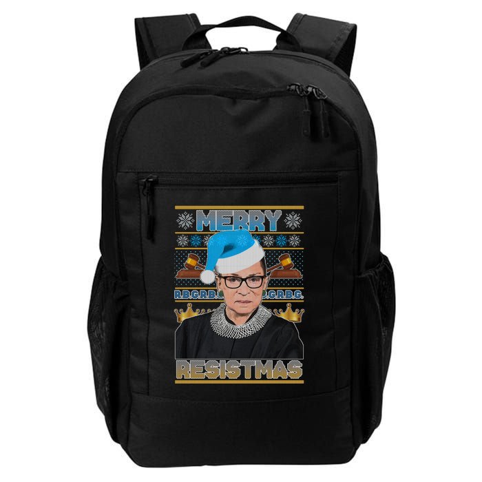 Ruth Bader Ginsburg RBG Merry Resistmas Ugly Christmas Sweater Backpack