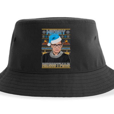 Ruth Bader Ginsburg RBG Merry Resistmas Ugly Christmas Sweater Sustainable Bucket Hat