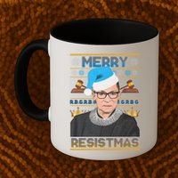 Ruth Bader Ginsburg RBG Merry Resistmas Ugly Christmas Sweater Mug