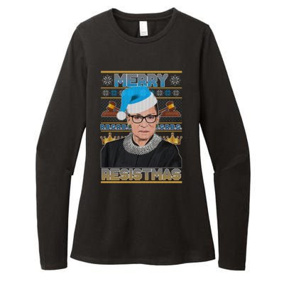 Ruth Bader Ginsburg RBG Merry Resistmas Ugly Christmas Sweater Womens CVC Long Sleeve Shirt