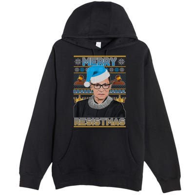 Ruth Bader Ginsburg RBG Merry Resistmas Ugly Christmas Sweater Premium Pullover Hoodie