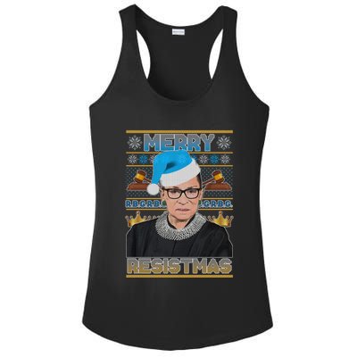 Ruth Bader Ginsburg RBG Merry Resistmas Ugly Christmas Sweater Ladies PosiCharge Competitor Racerback Tank