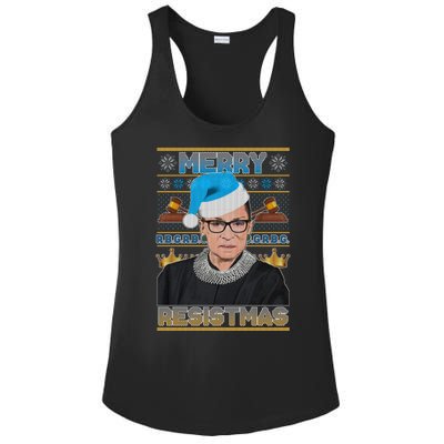 Ruth Bader Ginsburg RBG Merry Resistmas Ugly Christmas Sweater Ladies PosiCharge Competitor Racerback Tank