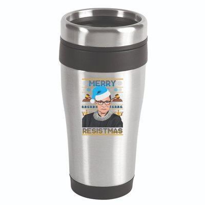 Ruth Bader Ginsburg RBG Merry Resistmas Ugly Christmas Sweater 16oz Travel Tumbler