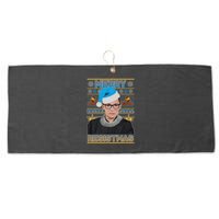Ruth Bader Ginsburg RBG Merry Resistmas Ugly Christmas Sweater Large Microfiber Waffle Golf Towel