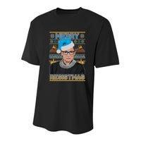 Ruth Bader Ginsburg RBG Merry Resistmas Ugly Christmas Sweater Youth Performance Sprint T-Shirt