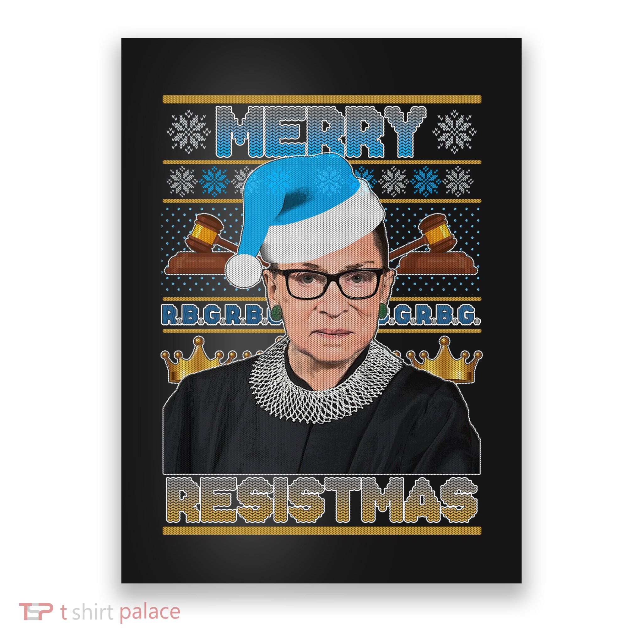 Ruth Bader Ginsburg RBG Merry Resistmas Ugly Christmas Sweater Poster