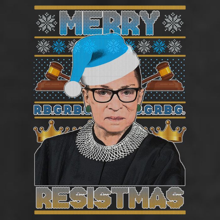 Ruth Bader Ginsburg RBG Merry Resistmas Ugly Christmas Sweater Hat