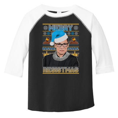 Ruth Bader Ginsburg RBG Merry Resistmas Ugly Christmas Sweater Toddler Fine Jersey T-Shirt