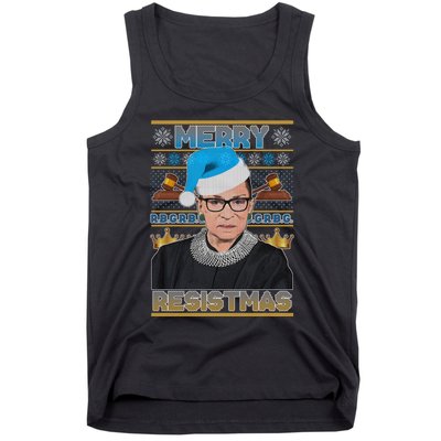 Ruth Bader Ginsburg RBG Merry Resistmas Ugly Christmas Sweater Tank Top