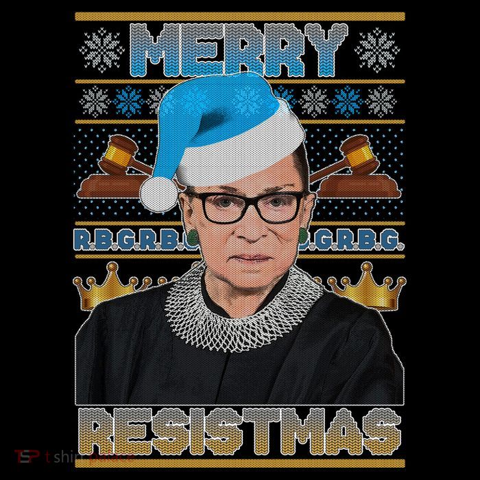 Ruth Bader Ginsburg RBG Merry Resistmas Ugly Christmas Sweater Tank Top