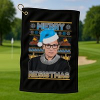 Ruth Bader Ginsburg RBG Merry Resistmas Ugly Christmas Sweater Golf Towel