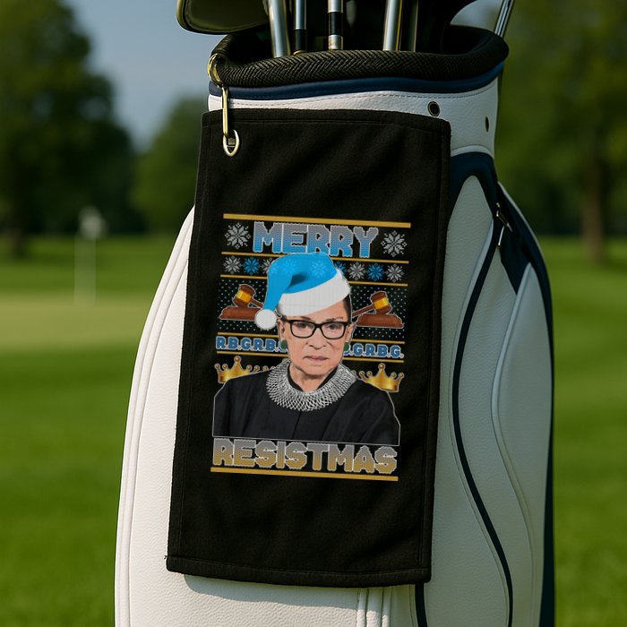 Ruth Bader Ginsburg RBG Merry Resistmas Ugly Christmas Sweater Golf Towel