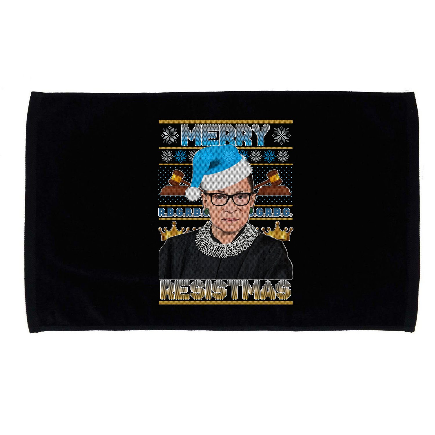 Ruth Bader Ginsburg RBG Merry Resistmas Ugly Christmas Sweater Microfiber Hand Towel