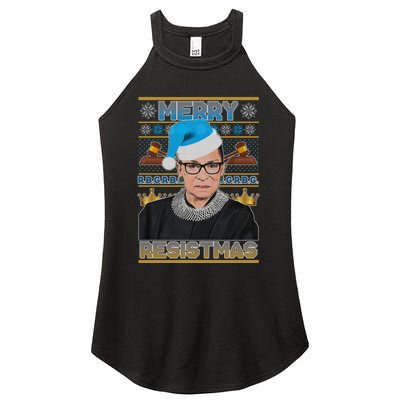 Ruth Bader Ginsburg RBG Merry Resistmas Ugly Christmas Sweater Women's Perfect Tri Rocker Tank