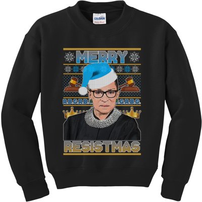 Ruth Bader Ginsburg RBG Merry Resistmas Ugly Christmas Sweater Kids Sweatshirt