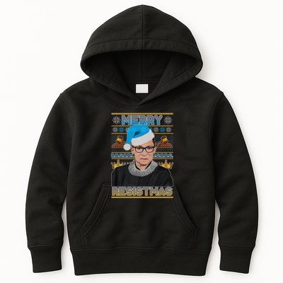 Ruth Bader Ginsburg RBG Merry Resistmas Ugly Christmas Sweater Kids Hoodie