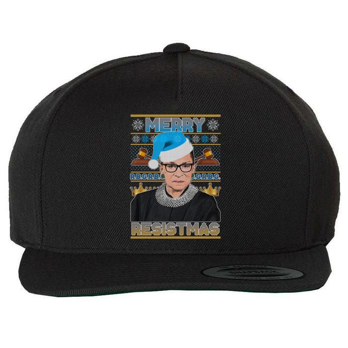 Ruth Bader Ginsburg RBG Merry Resistmas Ugly Christmas Sweater Wool Snapback Cap