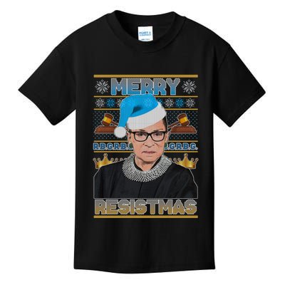 Ruth Bader Ginsburg RBG Merry Resistmas Ugly Christmas Sweater Kids T-Shirt