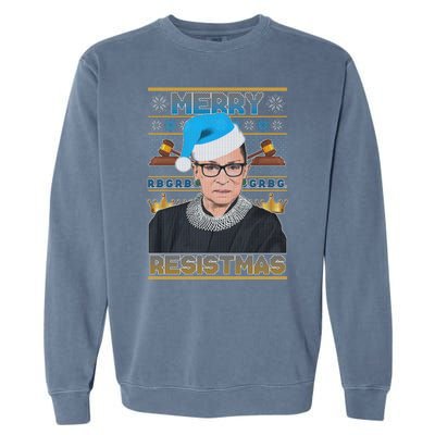 Ruth Bader Ginsburg RBG Merry Resistmas Ugly Christmas Sweater Garment-Dyed Sweatshirt