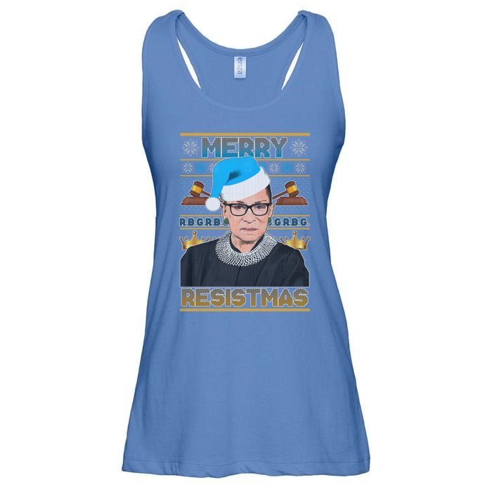 Ruth Bader Ginsburg RBG Merry Resistmas Ugly Christmas Sweater Ladies Essential Flowy Tank