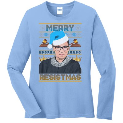 Ruth Bader Ginsburg RBG Merry Resistmas Ugly Christmas Sweater Ladies Long Sleeve Shirt