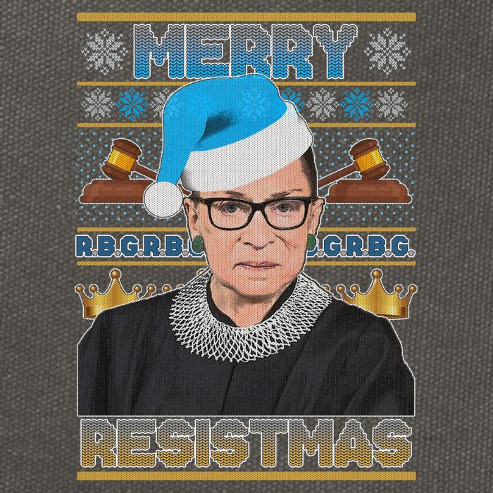 Ruth Bader Ginsburg RBG Merry Resistmas Ugly Christmas Sweater Cotton Canvas Backpack