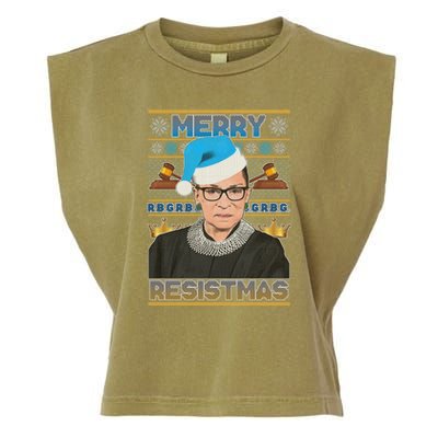 Ruth Bader Ginsburg RBG Merry Resistmas Ugly Christmas Sweater Garment-Dyed Women's Muscle Tee
