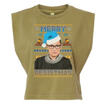 Ruth Bader Ginsburg RBG Merry Resistmas Ugly Christmas Sweater Garment-Dyed Women's Muscle Tee