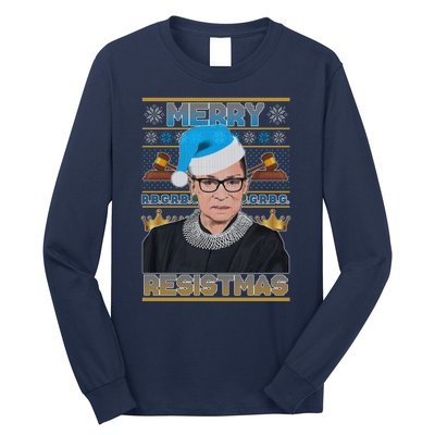 Ruth Bader Ginsburg RBG Merry Resistmas Ugly Christmas Sweater Long Sleeve Shirt