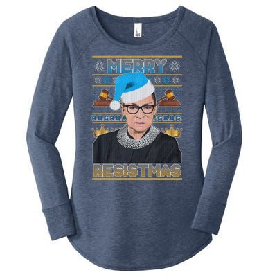 Ruth Bader Ginsburg RBG Merry Resistmas Ugly Christmas Sweater Women's Perfect Tri Tunic Long Sleeve Shirt