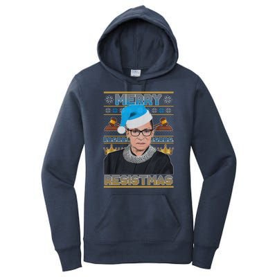 Ruth Bader Ginsburg RBG Merry Resistmas Ugly Christmas Sweater Women's Pullover Hoodie