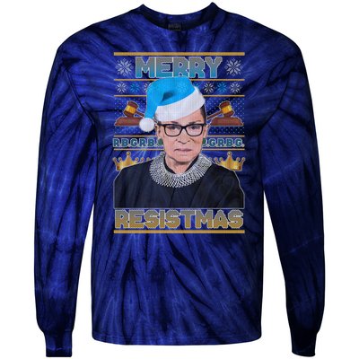 Ruth Bader Ginsburg RBG Merry Resistmas Ugly Christmas Sweater Tie-Dye Long Sleeve Shirt