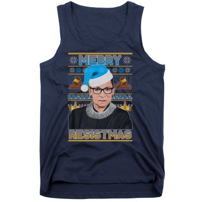 Ruth Bader Ginsburg RBG Merry Resistmas Ugly Christmas Sweater Tank Top