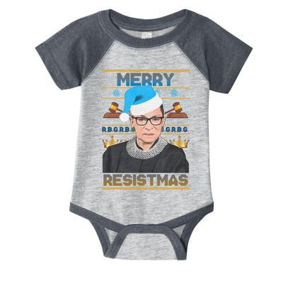 Ruth Bader Ginsburg RBG Merry Resistmas Ugly Christmas Sweater Infant Baby Jersey Bodysuit