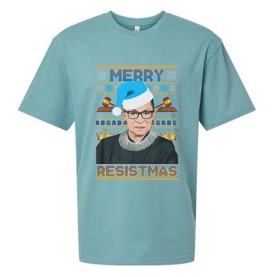 Ruth Bader Ginsburg RBG Merry Resistmas Ugly Christmas Sweater Sueded Cloud Jersey T-Shirt