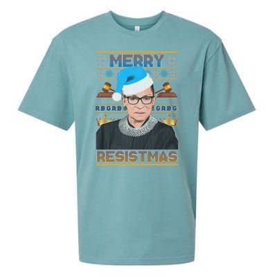 Ruth Bader Ginsburg RBG Merry Resistmas Ugly Christmas Sweater Sueded Cloud Jersey T-Shirt