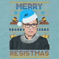 Ruth Bader Ginsburg RBG Merry Resistmas Ugly Christmas Sweater Sueded Cloud Jersey T-Shirt