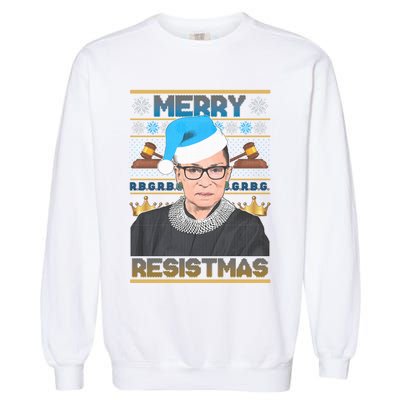 Ruth Bader Ginsburg RBG Merry Resistmas Ugly Christmas Sweater Garment-Dyed Sweatshirt