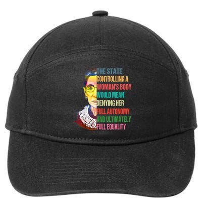 Ruth Bader Ginsburg Pro Choice My Body My Choice Feminist 7-Panel Snapback Hat