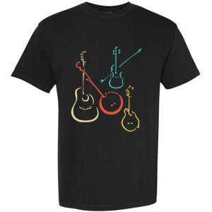 Retro Bluegrass Guitars Banjos Fiddles Mandolins Garment-Dyed Heavyweight T-Shirt