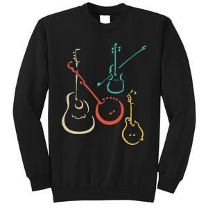 Retro Bluegrass Guitars Banjos Fiddles Mandolins Sweatshirt