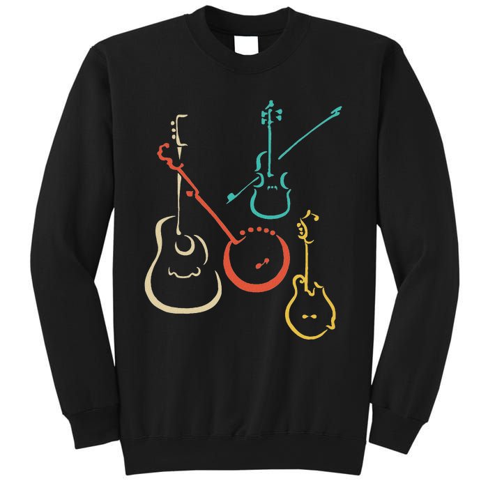 Retro Bluegrass Guitars Banjos Fiddles Mandolins Sweatshirt