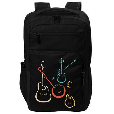 Retro Bluegrass Guitars Banjos Fiddles Mandolins Impact Tech Backpack